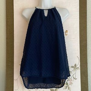Navy sleeveless top blouse NWT